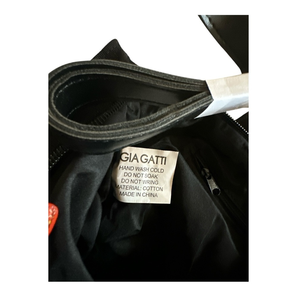 Gia Gatti Large Black Canvas Tote Bag NWT Weekender Travel Gym Shoulder Bag - Picture 10 of 11